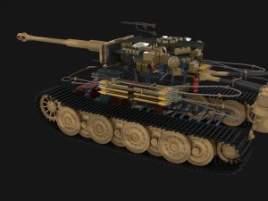panzer tiger tank late 1944 v1 with interior 3D Model
