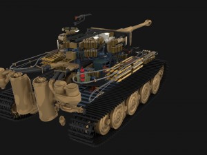 panzer tiger tank late 1944 v1 with interior 3D Model