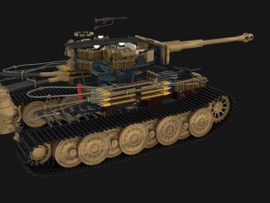 panzer tiger tank late 1944 v1 with interior 3D Model