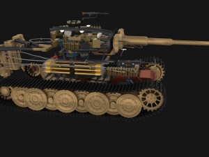panzer tiger tank late 1944 v1 with interior 3D Model