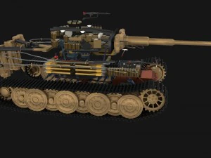 panzer tiger tank late 1944 v1 with interior 3D Model