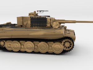 panzer tiger tank late 1944 v1 with interior 3D Model