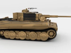 panzer tiger tank late 1944 v1 with interior 3D Model