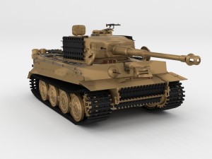 panzer tiger tank late 1944 v1 with interior 3D Model