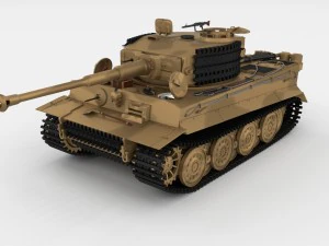 panzer tiger tank late 1944 v1 with interior 3D Model