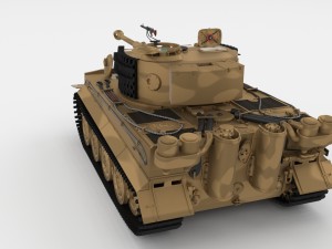 panzer tiger tank late 1944 v1 with interior 3D Model