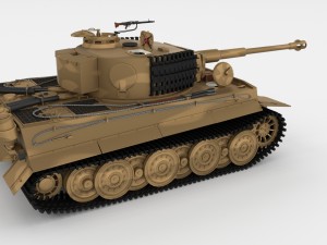 panzer tiger tank late 1944 v1 with interior 3D Model