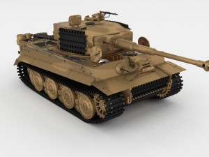 panzer tiger tank late 1944 v1 with interior 3D Model