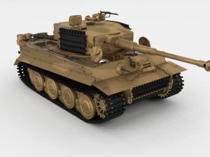 panzer tiger tank late 1944 v1 with interior 3D Model