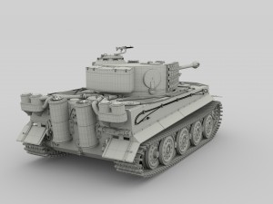 panzer tiger tank late 1944 v1 with interior 3D Model