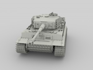 panzer tiger tank late 1944 v1 with interior 3D Model