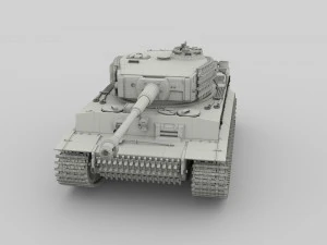 panzer tiger tank late 1944 v1 with interior 3D Model