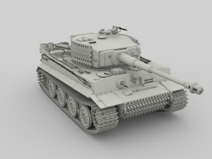 panzer tiger tank late 1944 v1 with interior 3D Model