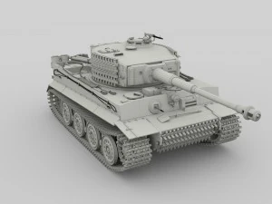 panzer tiger tank late 1944 v1 with interior 3D Model