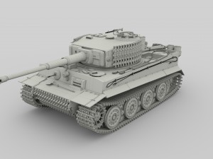 panzer tiger tank late 1944 clay with interior 3D Model