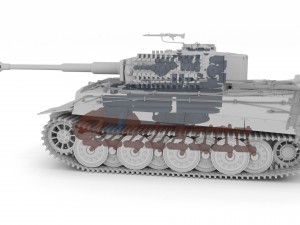 panzer tiger tank late 1944 clay with interior 3D Model