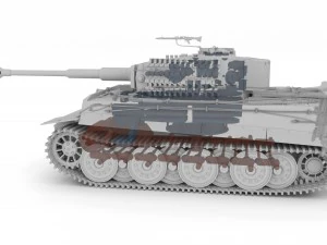 panzer tiger tank late 1944 clay with interior 3D Model