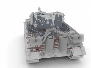 panzer tiger tank late 1944 clay with interior 3D Model