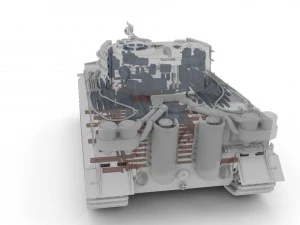 panzer tiger tank late 1944 clay with interior 3D Model