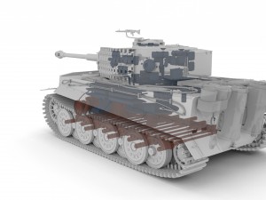 panzer tiger tank late 1944 clay with interior 3D Model