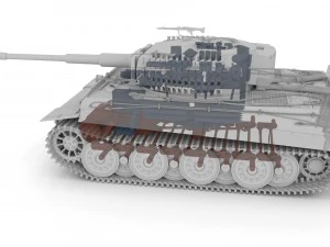 panzer tiger tank late 1944 clay with interior 3D Model