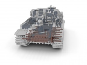 panzer tiger tank late 1944 clay with interior 3D Model