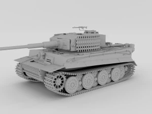 panzer tiger tank late 1944 clay with interior 3D Model