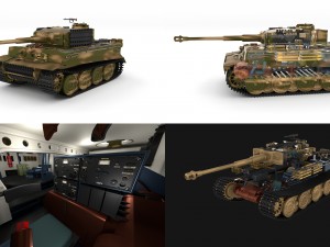 fully built panzer tiger tank late 1944 v2 3D Model