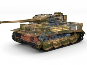 fully built panzer tiger tank late 1944 v2 3Dモデル