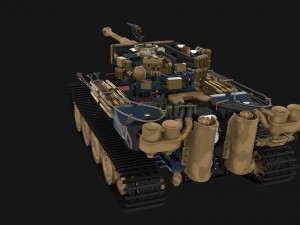 fully built panzer tiger tank late 1944 v2 3Dモデル