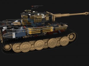 fully built panzer tiger tank late 1944 v2 3Dモデル