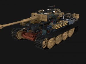 fully built panzer tiger tank late 1944 v2 3Dモデル