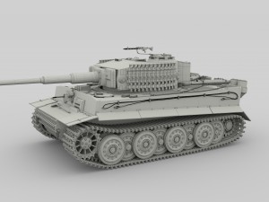 fully built panzer tiger tank late 1944 v2 3Dモデル