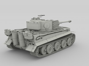 fully built panzer tiger tank late 1944 v2 3Dモデル