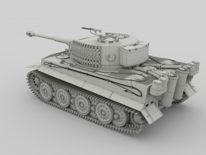 fully built panzer tiger tank late 1944 v2 3Dモデル