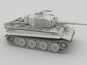 fully built panzer tiger tank late 1944 v2 3Dモデル