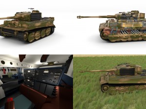 fully built panzer tiger tank late 1944 hdri v2 3D Model