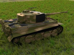 fully built panzer tiger tank late 1944 hdri v2 3D Model