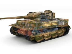 fully built panzer tiger tank late 1944 hdri v2 3D Model