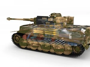 fully built panzer tiger tank late 1944 hdri v2 3D Model