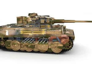 fully built panzer tiger tank late 1944 hdri v2 3D Model