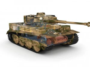 fully built panzer tiger tank late 1944 hdri v2 3D Model
