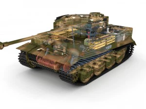 fully built panzer tiger tank late 1944 hdri v2 3D Model