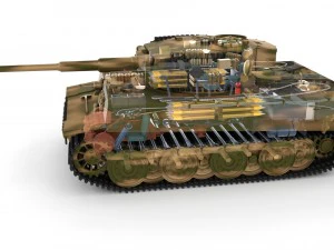 fully built panzer tiger tank late 1944 hdri v2 3D Model