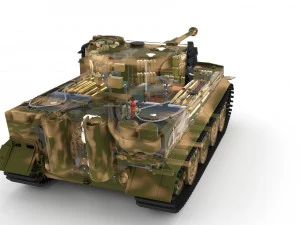 fully built panzer tiger tank late 1944 hdri v2 3D Model