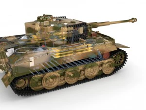 fully built panzer tiger tank late 1944 hdri v2 3D Model