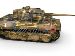 fully built panzer tiger tank late 1944 hdri v2 3D Model