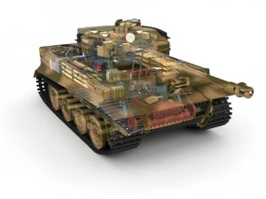 fully built panzer tiger tank late 1944 hdri v2 3D Model