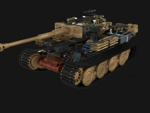 fully built panzer tiger tank late 1944 hdri v2 3D Model