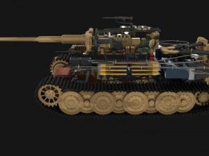 fully built panzer tiger tank late 1944 hdri v2 3D Model